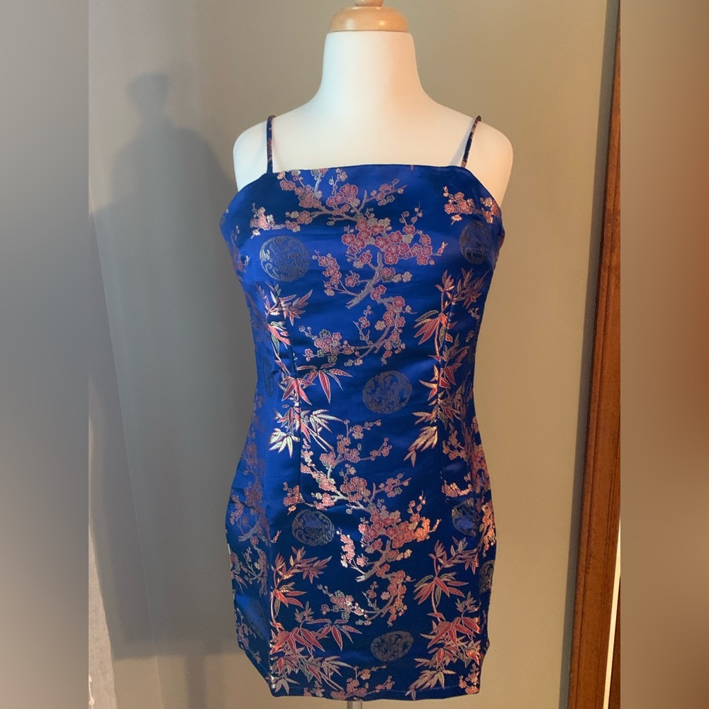 never worn with tags multicolored floral detail mini dress with spaghetti straps